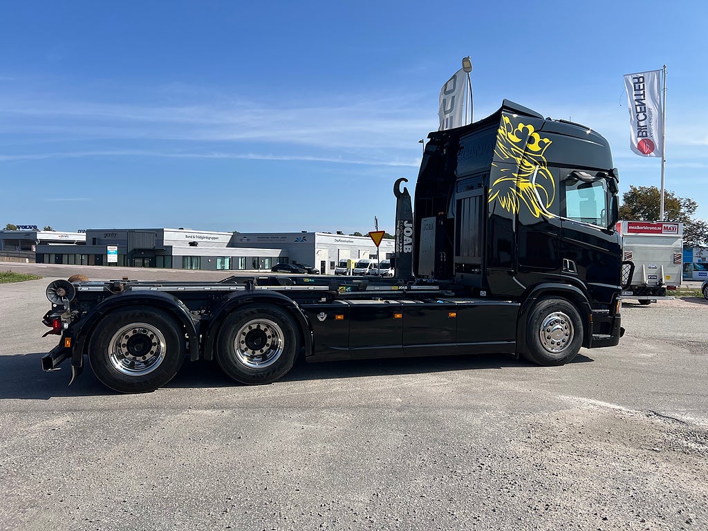 Scania R650 V8 6x4 Tandem Lastväxlare, Kranflak & Liftdumper, Euro 6