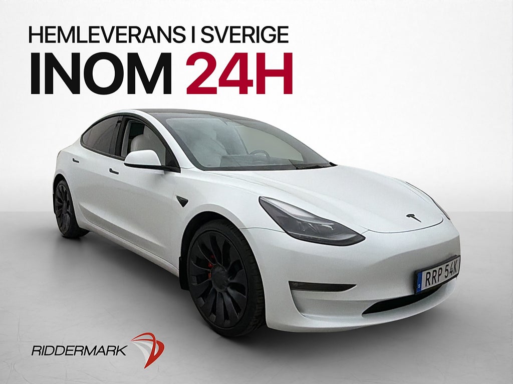 Tesla Model 3 Performance Sv-Såld AP Pano 360° Värmepump
