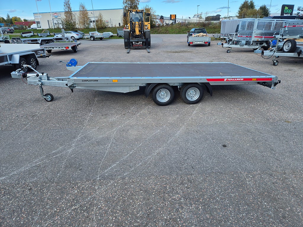 Temared Carplatform 4120/2 10" hjul 2700kg med ramper & vinsch