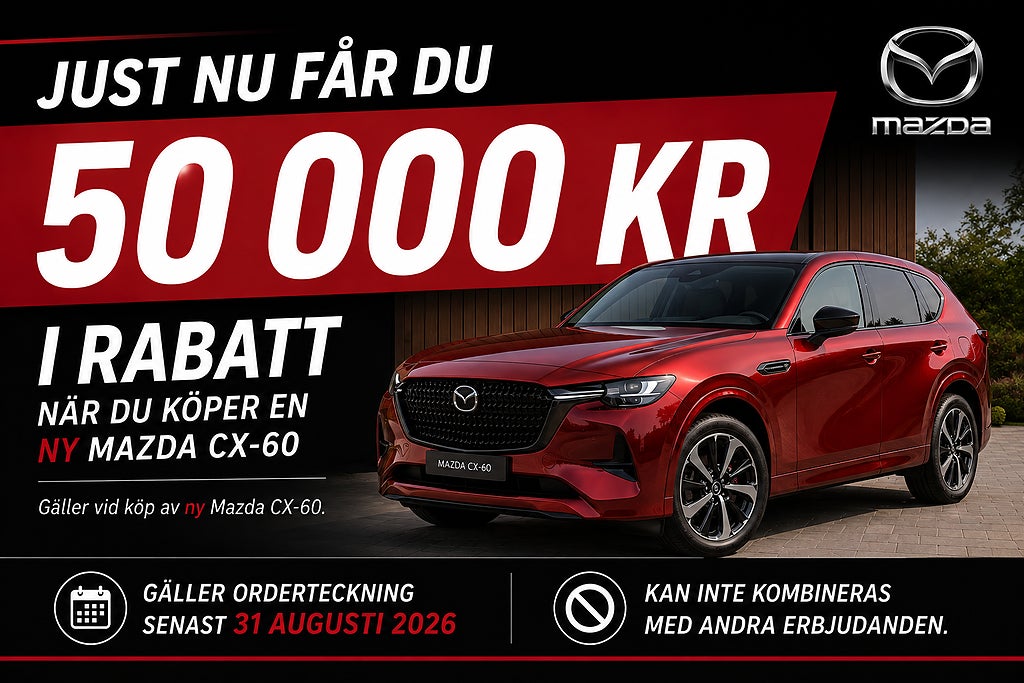 Mazda CX-60 2.5 PHEV 327 hk 8AT AWD Homura COSO
