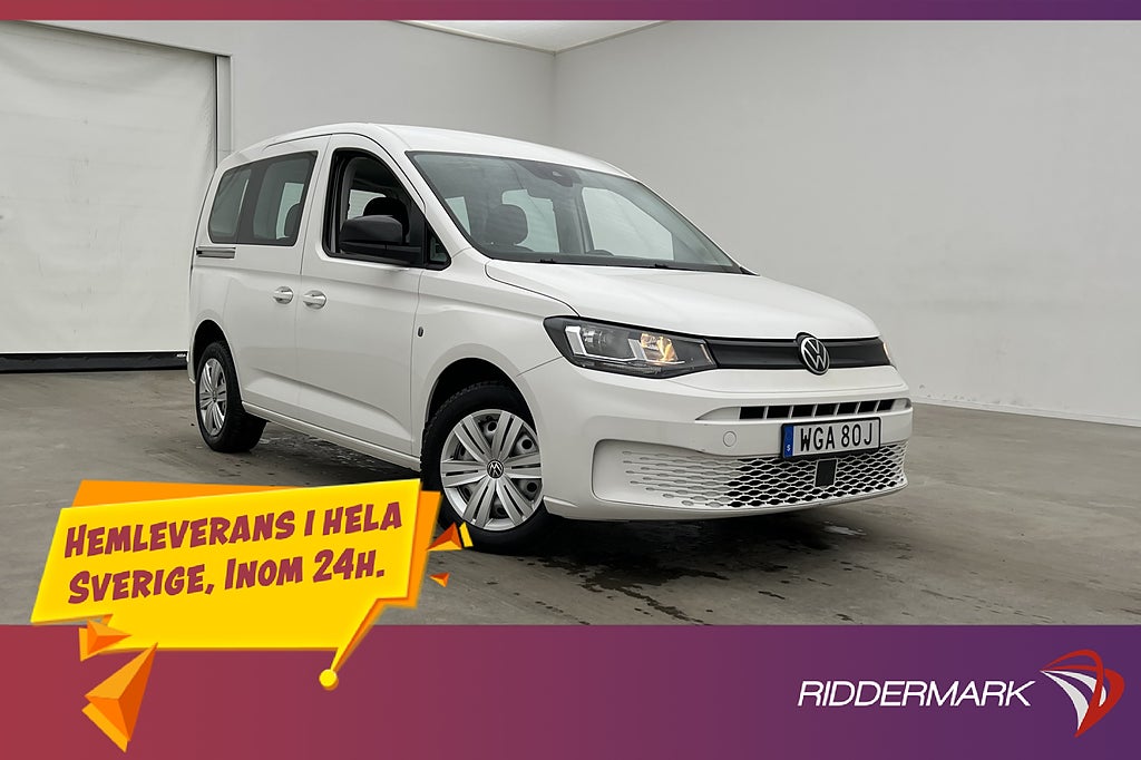 Volkswagen Caddy Life Drag 5-Sits Farthållare CARPLAY Moms