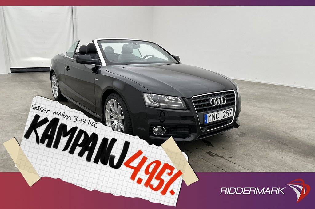 Audi A5 Cabriolet 211hk S-Line M&K-Värm Sensorer 4,95% Ränta