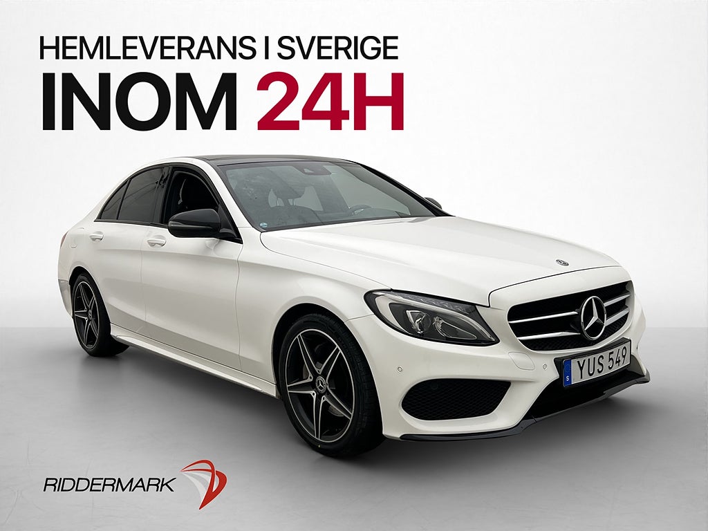 Mercedes-Benz C 220d 170hk AMG Line Panorama Skinn Dragkrok