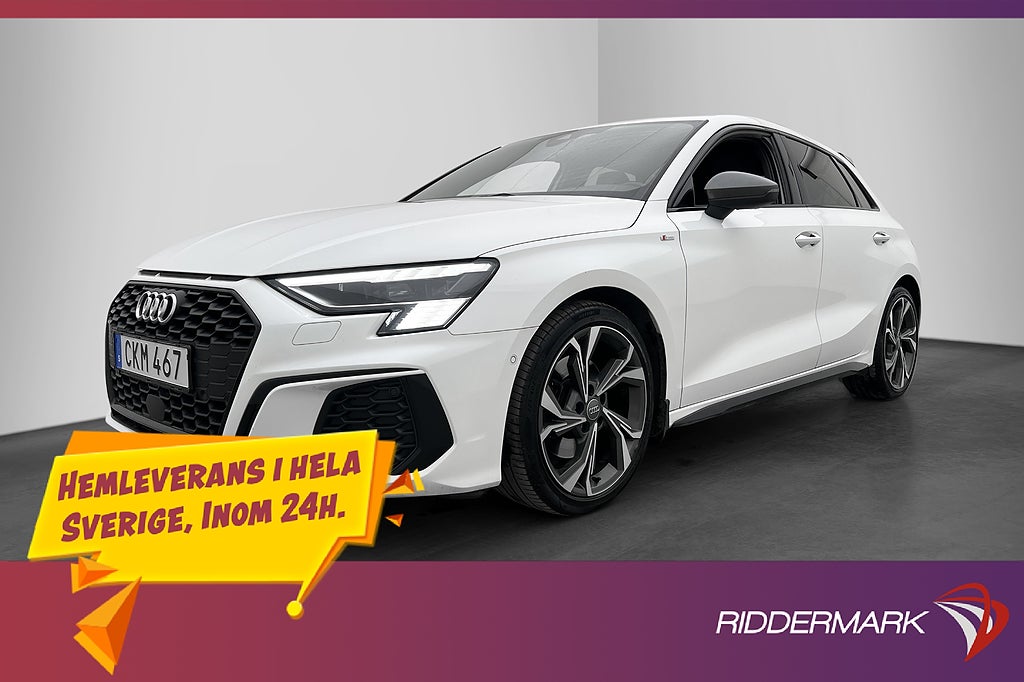 Audi A3 35 TFSI 150hk S-Line B&O P-Värmare S-Stolar Matrix