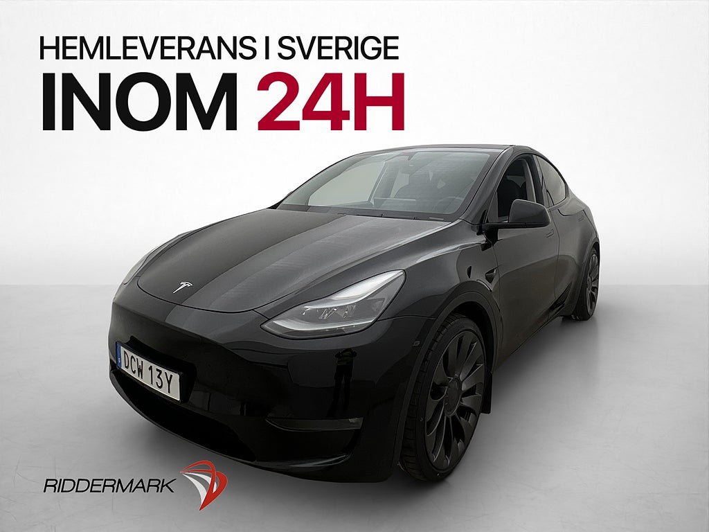 Tesla Model Y AWD Performance Värmepump Dragkrok Pano