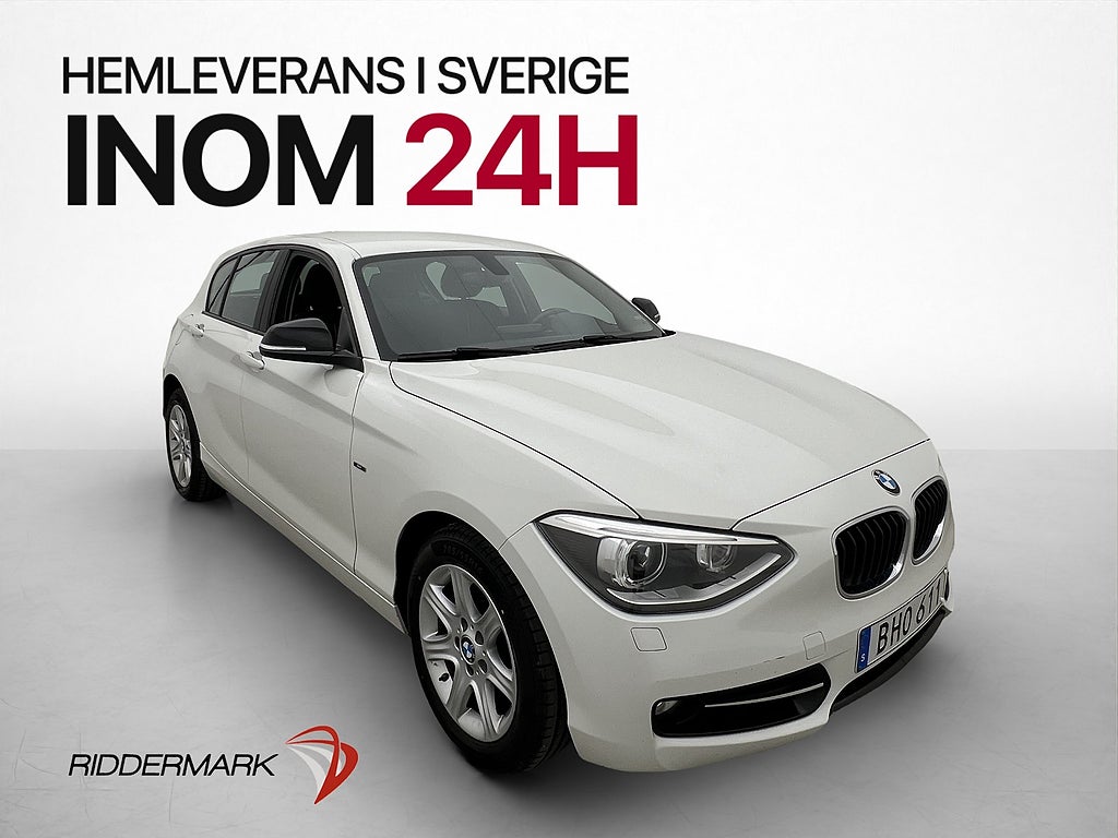BMW 120 d 184hk Sport Endast 0.42l/mil HiFi ljud SV-Såld