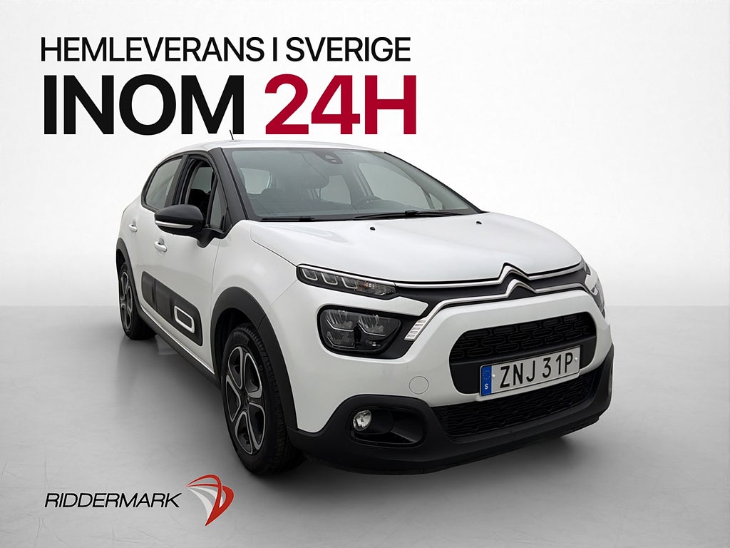 Citroen C3 1.2 PureTech 83hk Feel Sensorer CarPlay Farthåll