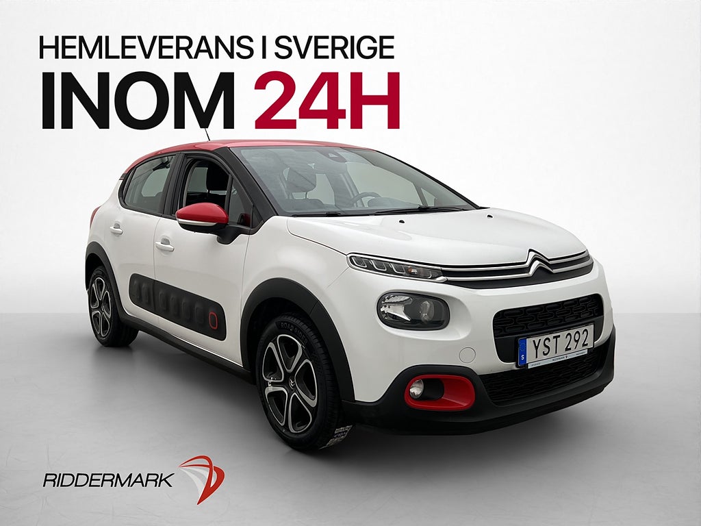 Citroën C3 PureTech 110hk P-Sensorer CarPlay Farthållare AC