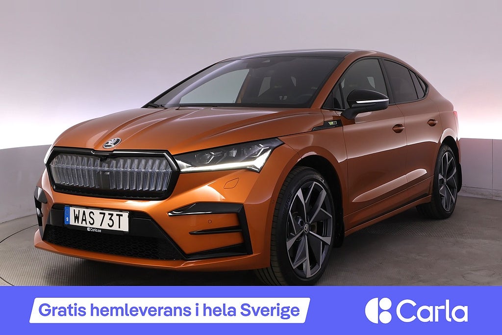 Skoda Enyaq Coupé RS iV Pano 360 Canton HUD Elstol Drag