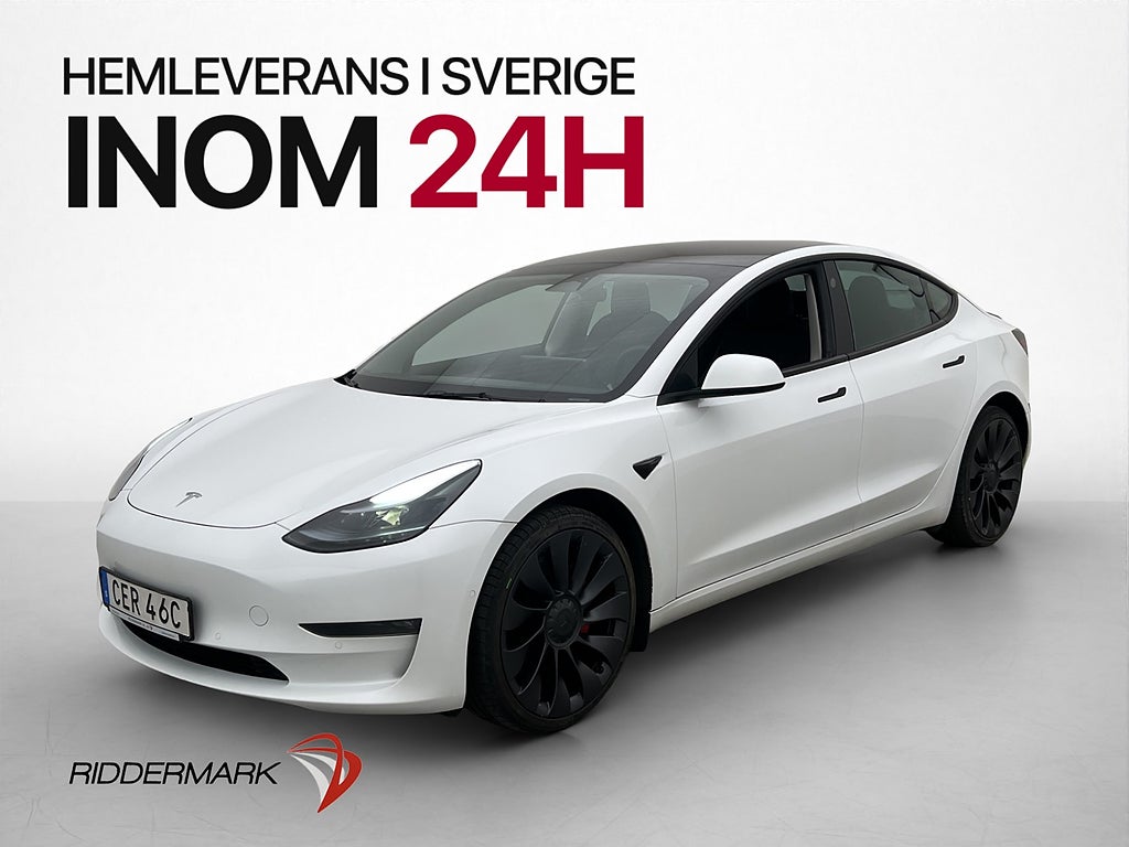 Tesla Model 3 Performance AWD 513hk Pano Kamera Skinn AP