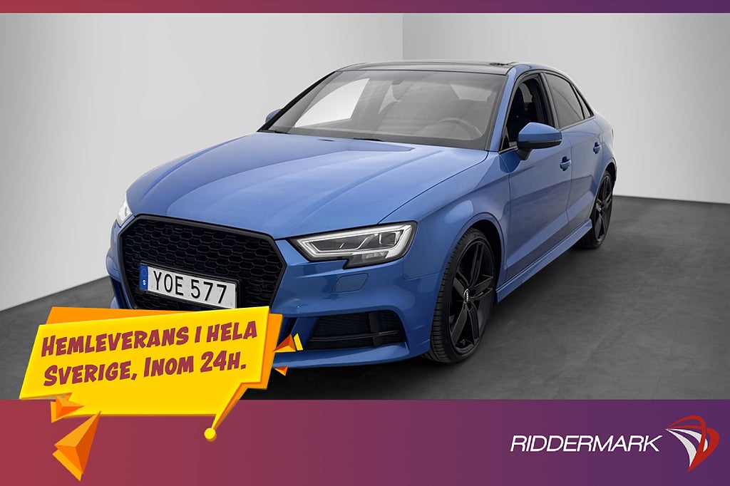 Audi A3 Sedan TFSI Q 190hk S-Line Panorama B&O Halvskinn LED