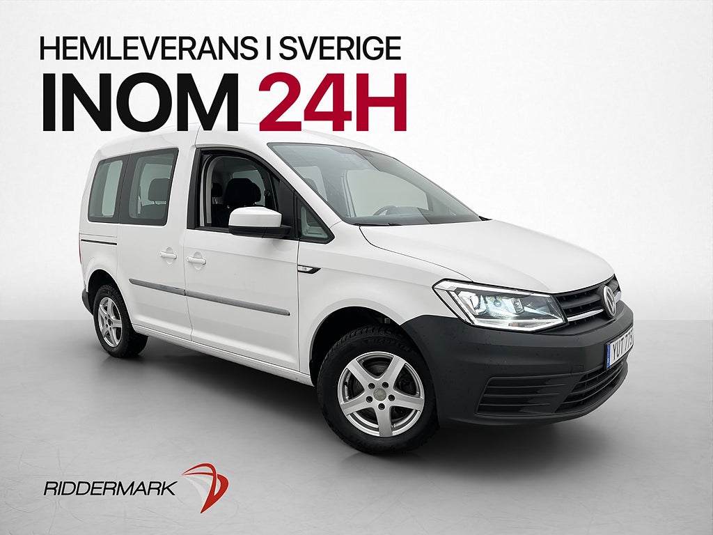 Volkswagen Caddy Life 2.0TDI Värm LED Bluetooth 5-Sits MOMS