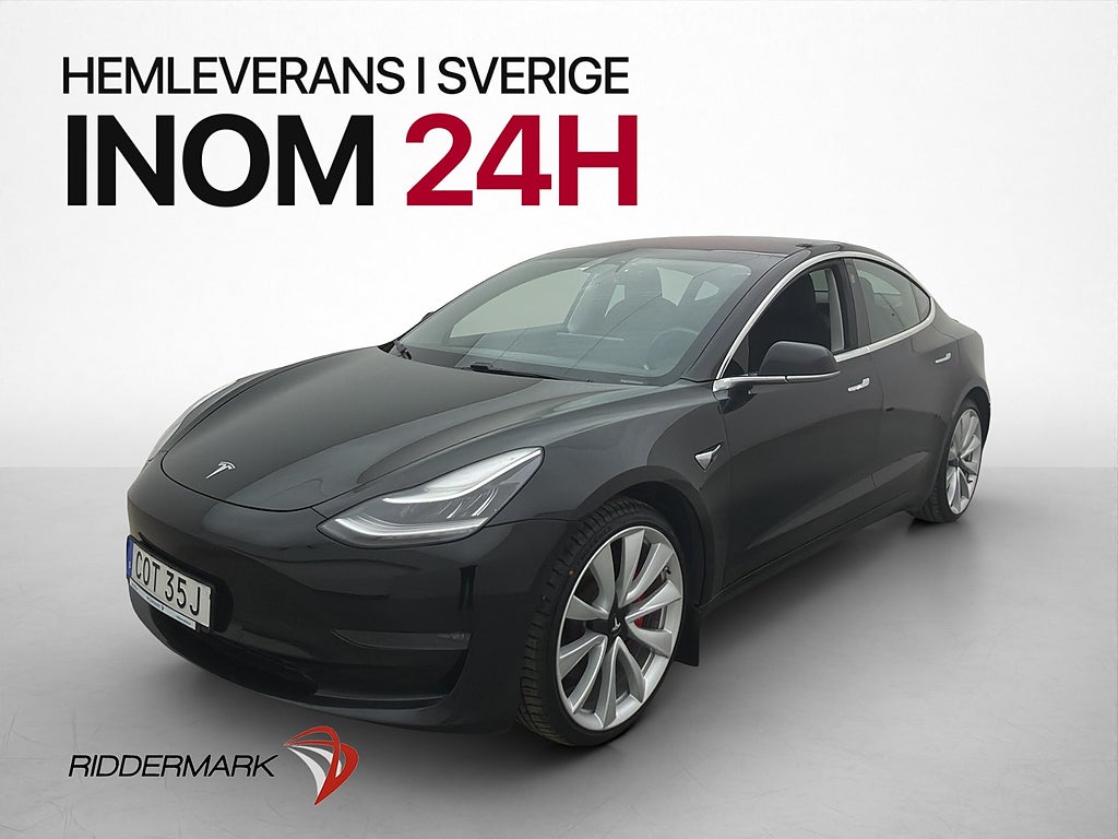 Tesla Model 3 Performance AWD Pano Kamera Skinn AP Navi