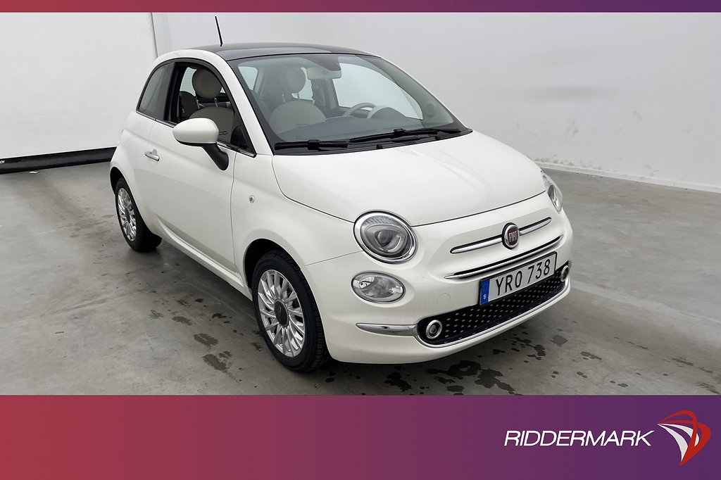 Fiat 500 1.2 8V 69hk Lounge Panorama Halvskinn