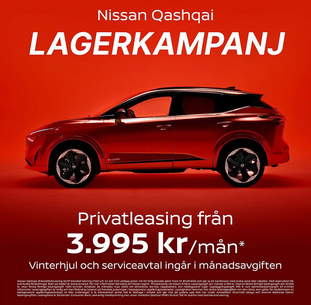 Nissan Qashqai PRIVATLEASING 3995kr/mån 2025