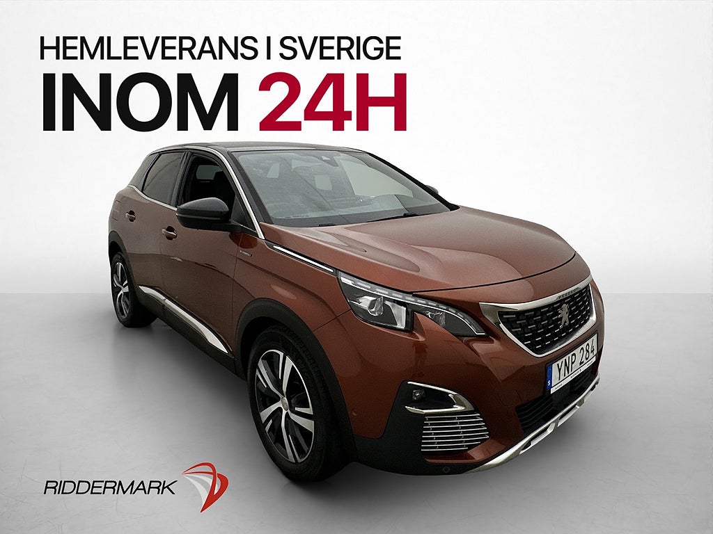 Peugeot 3008 120hk GT A-CarPlay Endast 0.44l/mil Döda vinkel