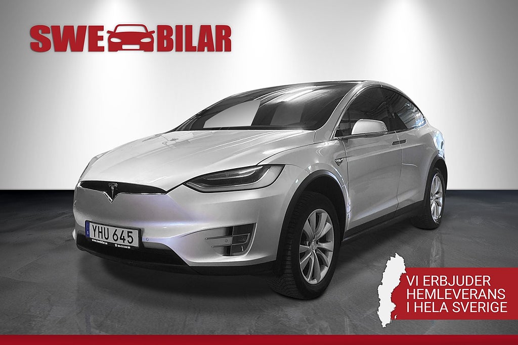 Tesla Model X 100D 6-Sits Drag Värm Navi B-Kam Autopilot BATTERITEST