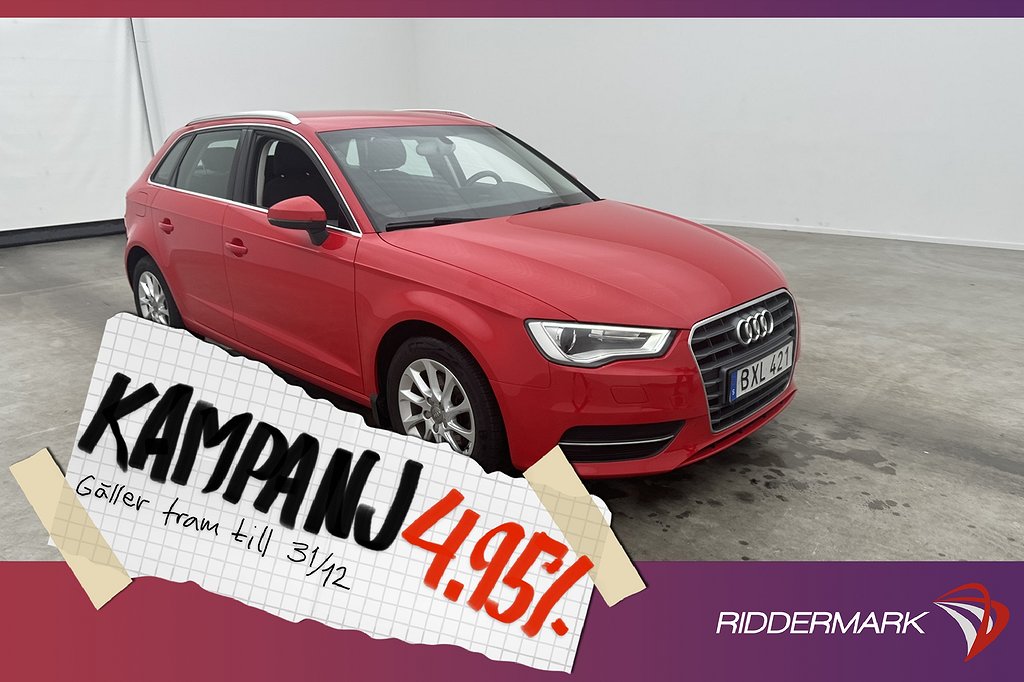 Audi A3 1.2 TFSI 110hk Sensorer Farthållare 1-br 4,95% Ränta