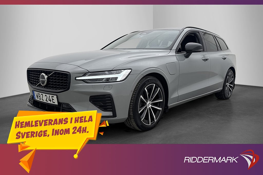 Volvo V60 LongRange T6 AWD 350hk Plus Dark Värm H/K Drag 360