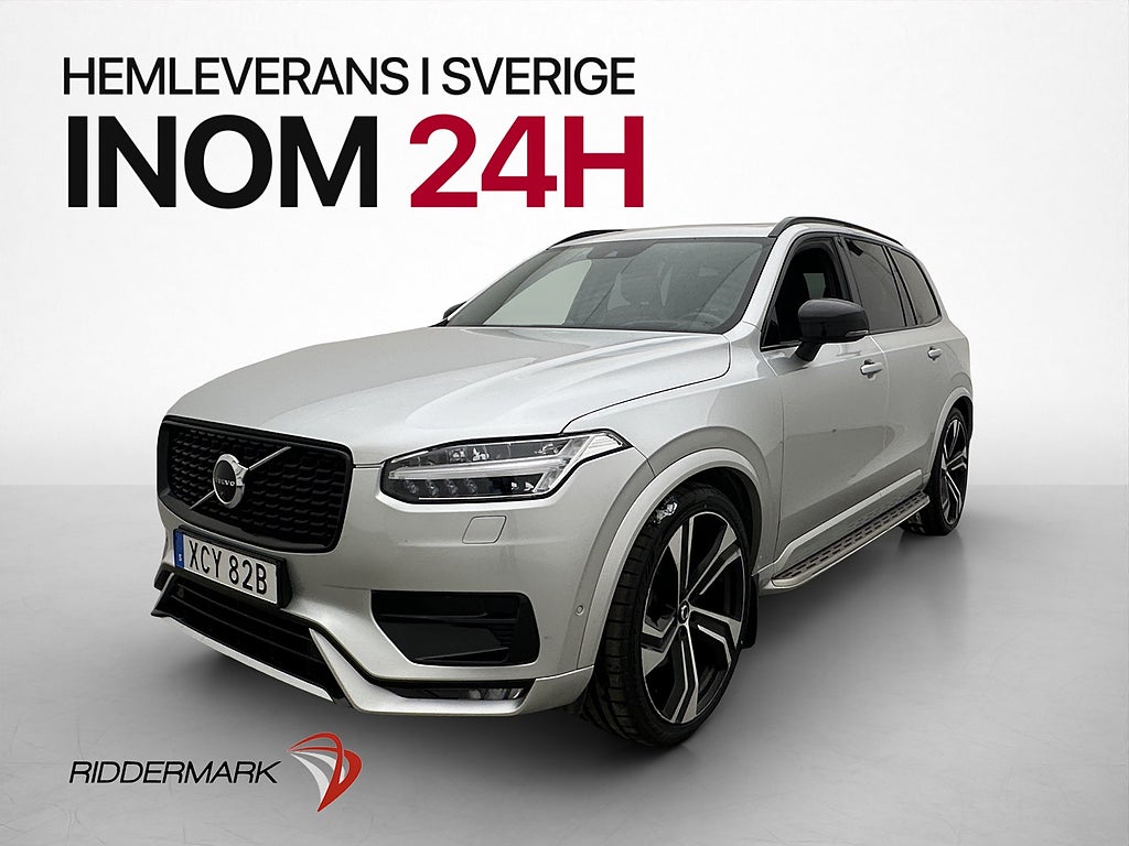 Volvo XC90 B5 AWD R-Design 7-Sits B&W Pano Skinn Drag Luftfj