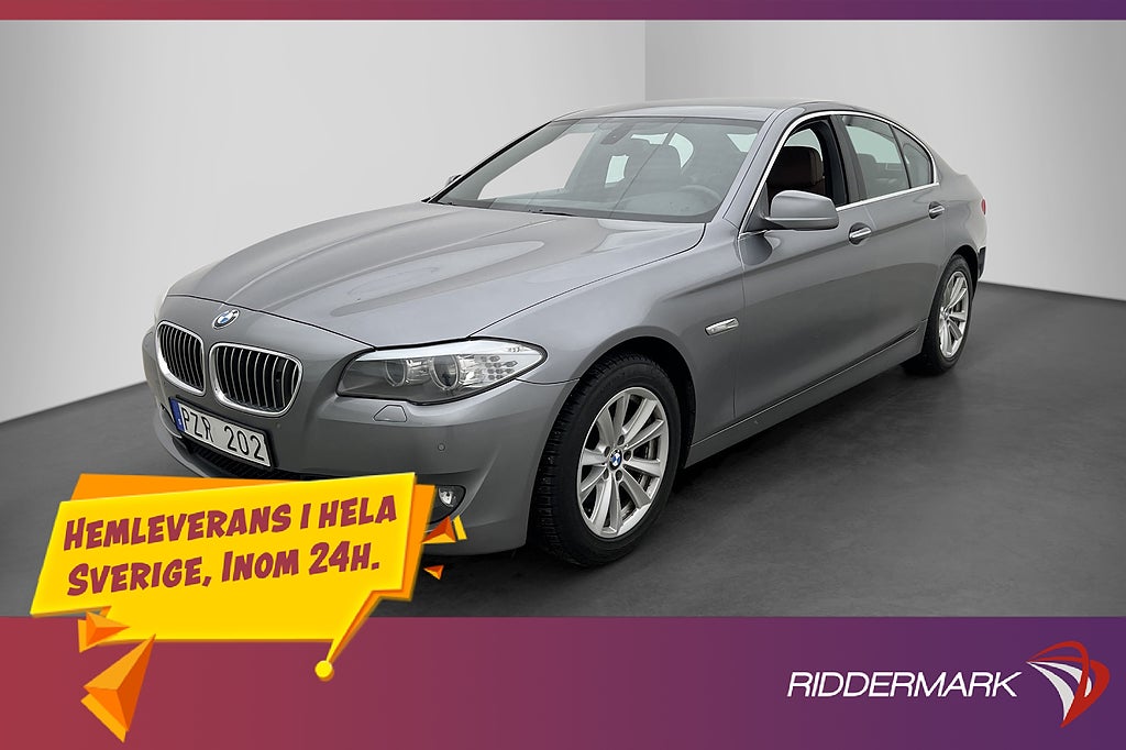 BMW 520d 184hk HUD Läder Komfortstolar Navi P-Sensorer Drag