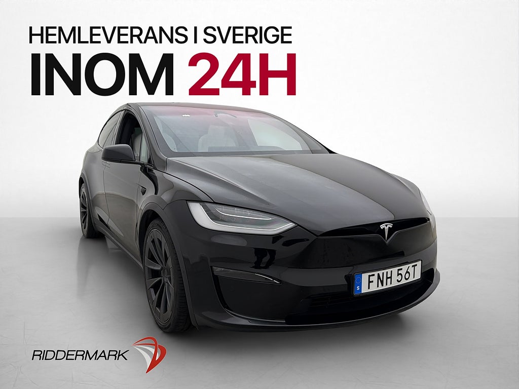 Tesla Model X Plaid 1020hk FSD Ljus-interiör Luftfjädring
