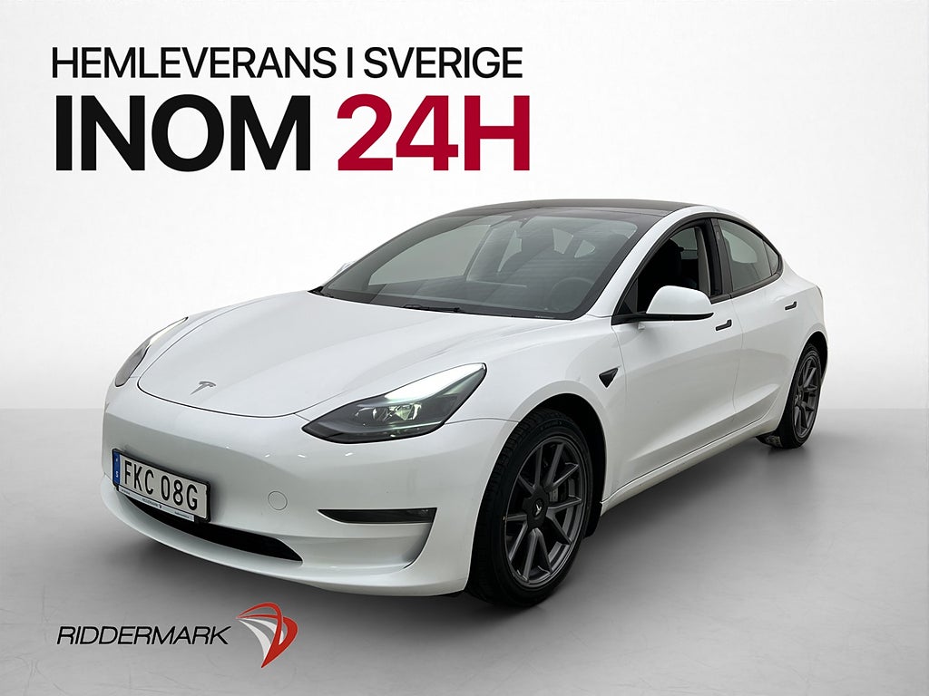 Tesla Model 3 Long Range AWD Svensksåld Panorama Dragkrok