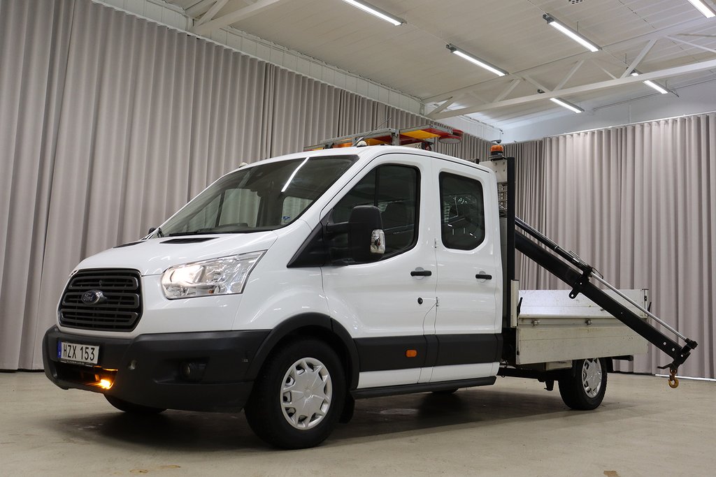 Ford Transit 350 TDCi 155HK Dubbelhyt Flak Kranbil Leasebar