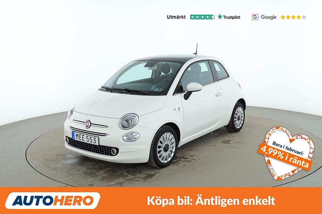 Fiat 500 1.2 Lounge / Taklucka, PDC-Bak