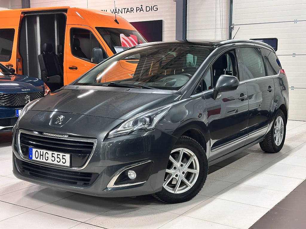 Peugeot 5008 Allure 1.6 BlueHDi 7-sits 120hk B-kam, Navi, Panorama