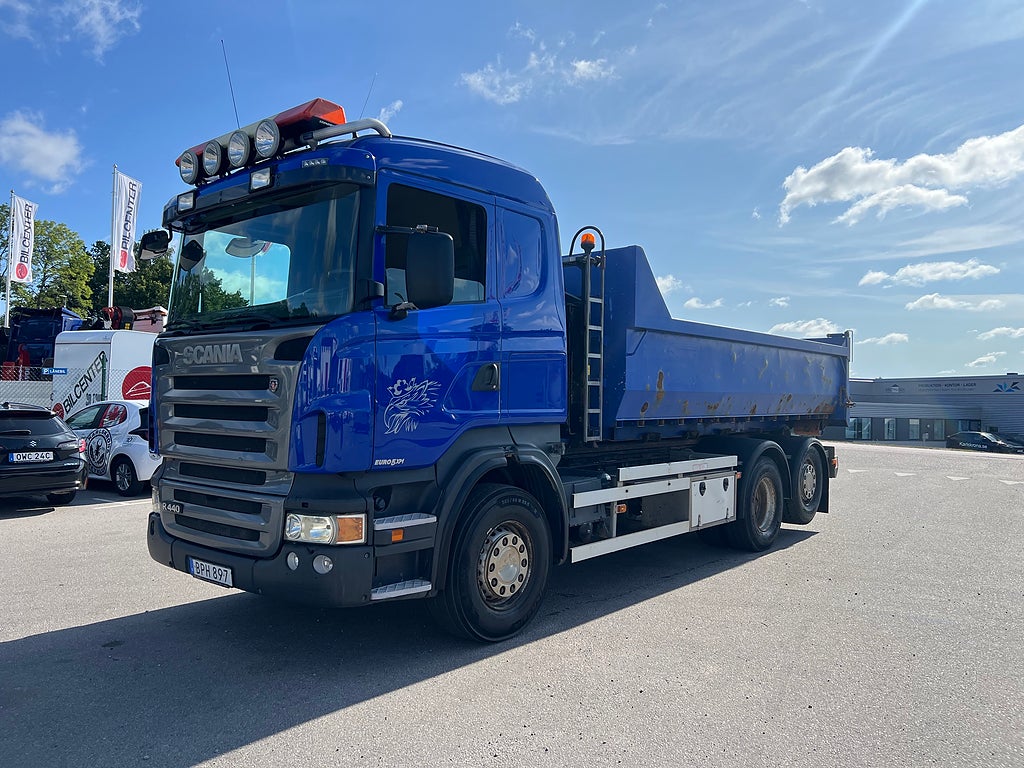 Scania R440 6x2*4 Hiab Lastväxlare inkl Flak, Euro 5