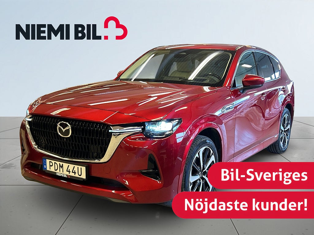 Mazda CX-60 PHEV AWD Drag/360/BOSE-Ljud/MoK-Värm/S&V-Hjul/Skinn/HuD