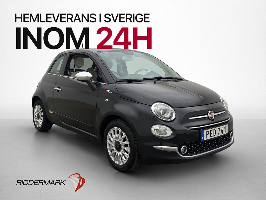 Fiat 500 1.2 69hk Lounge Panorama Sensorer 0,48l/mil