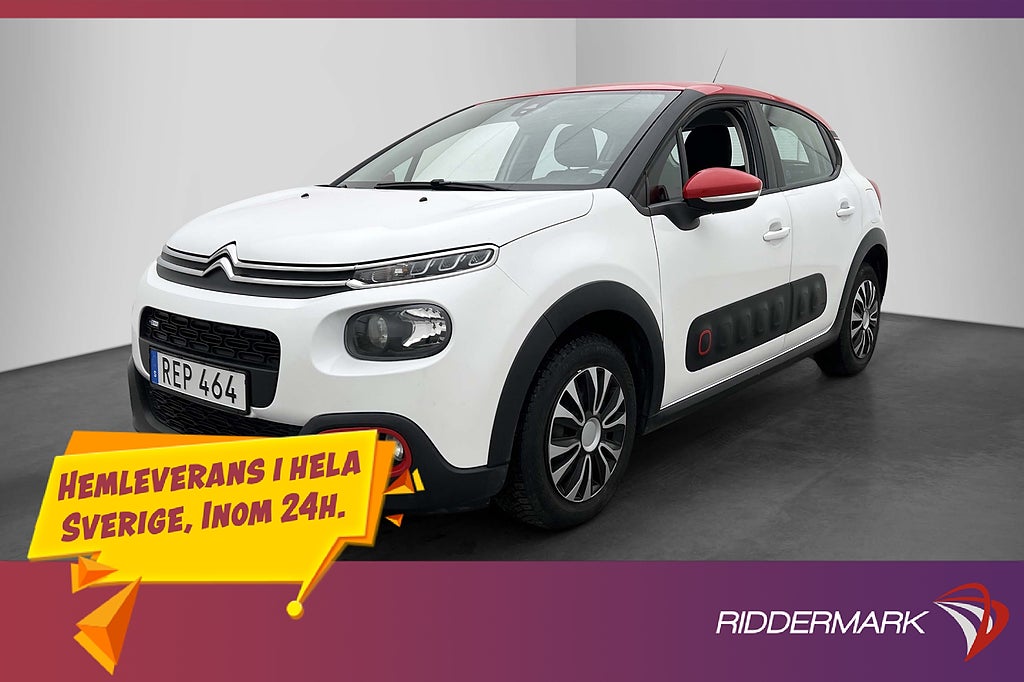 Citroën C3 1.2 VTi 82hk CarPlay P-Sensorer Farthållare