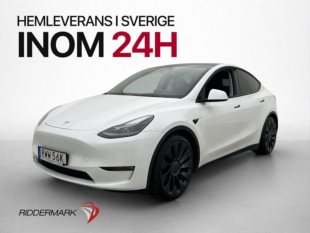 Tesla Model Y Performance Pano Kamera Värmepump Drag MOMS