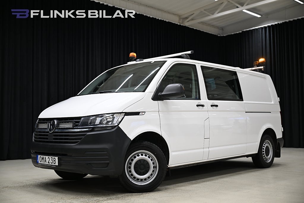 Volkswagen Transporter 4Motion 150HK Dubbelhytt|Inredd|Drag|Värmare|Moms|SeUtr