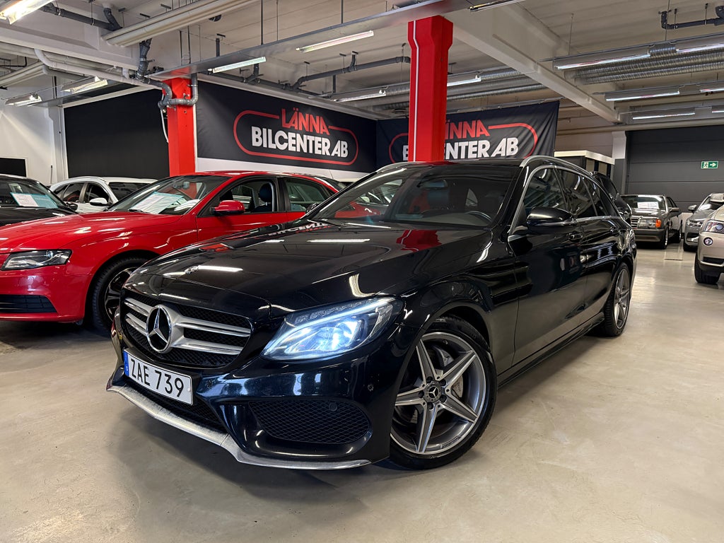 Mercedes-Benz C220 d 9G-Tronic AMG Line 2 ägare Drag Panorama PDC Euro 6 SoV
