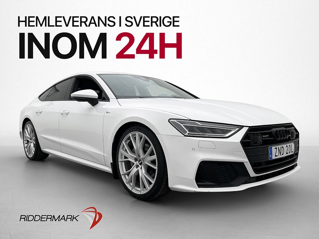 Audi A7 45 TDI S-Line Svart optik B&O Navi CarPlay Läder