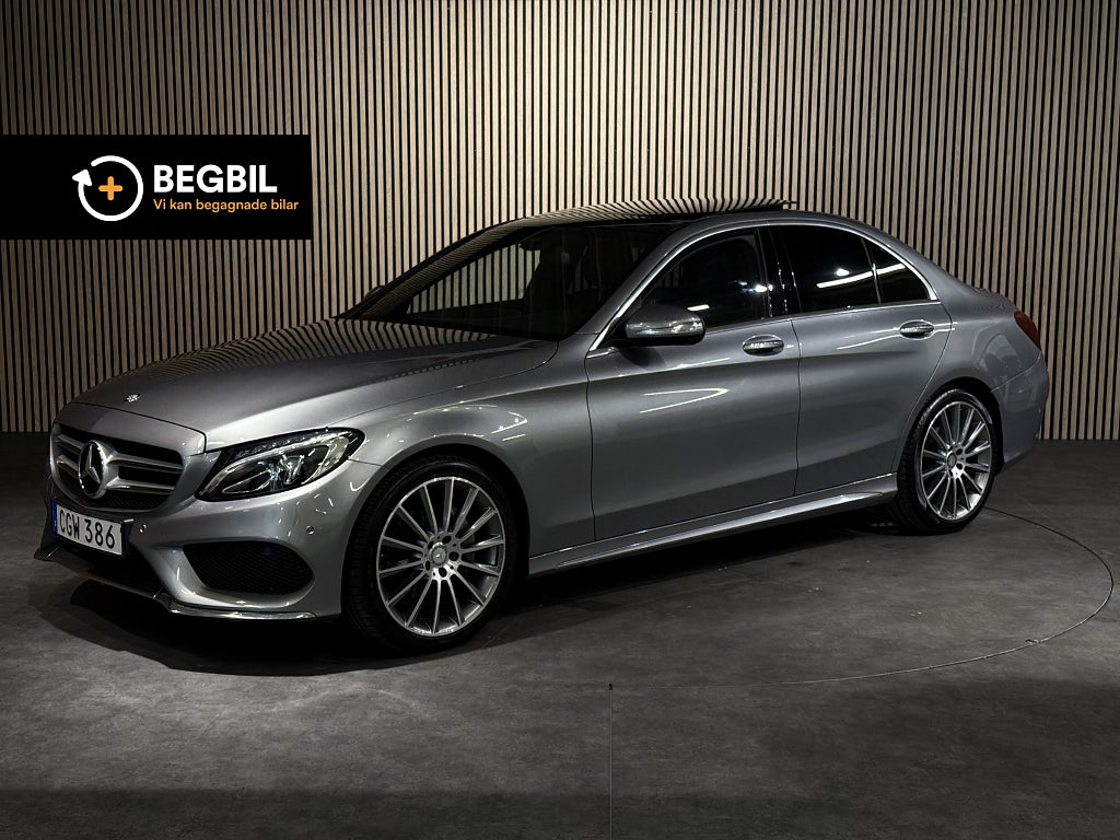 Mercedes-Benz C 220 d 7G-T Plus AMG Line/Drag/Panoramatak/Läder/0,39L/M