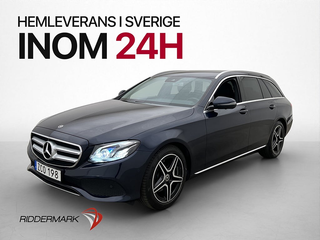 Mercedes-Benz E220T 4M Endast 0,49l/mil Burmester 360° Drag