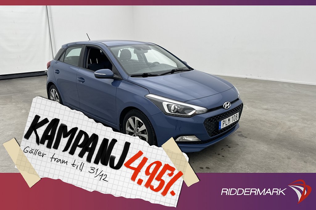 Hyundai i20 1.4 101hk Premium Sensorer Rattvärme 4,95% Ränta