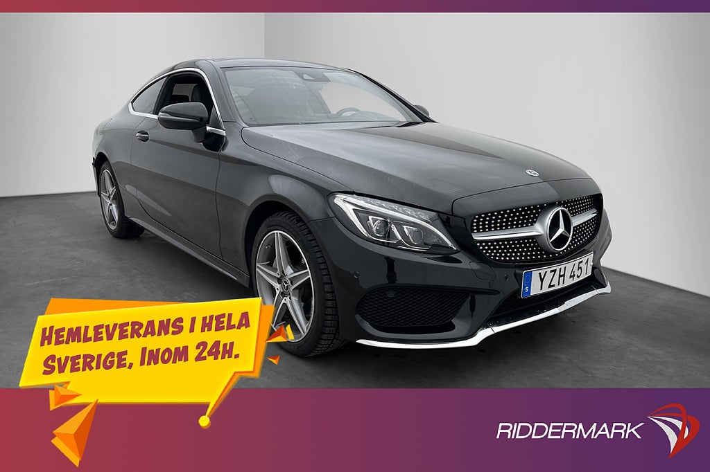 Mercedes-Benz C 200 Coupé 4M 184hk AMG Panorama Kamera Navi