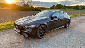 Mercedes-AMG GT 63 S E Performance Har en fyrliters V8-motor som får hjälp av en elmotor. Foto: Anders Nilsson 