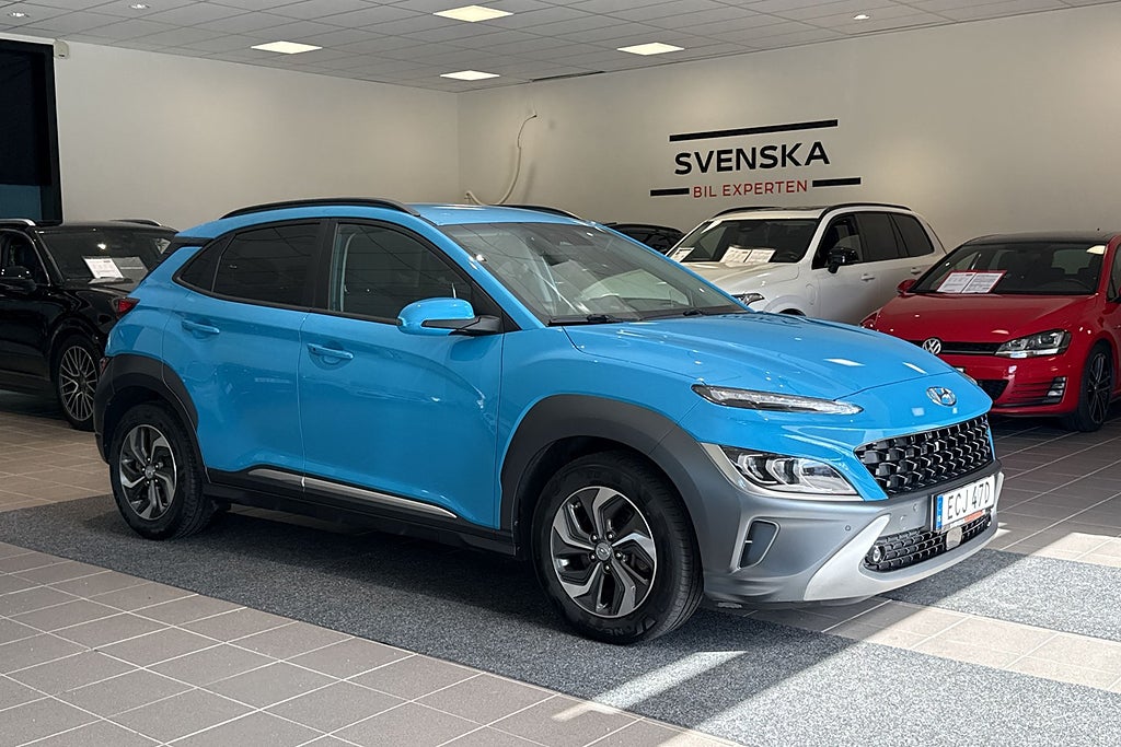 Hyundai Kona Hybrid 1.6 141 hk DCT Premium/krell/kamera/HuD/1 Ägare