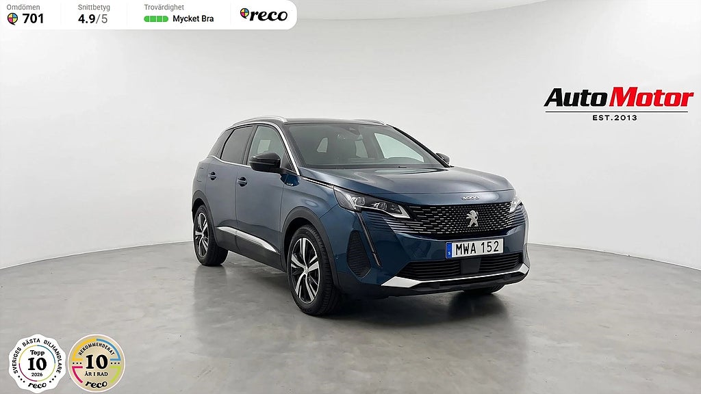 Peugeot 3008 GT HYBRID4 AWD 300hk Drag/Värmare/Moms