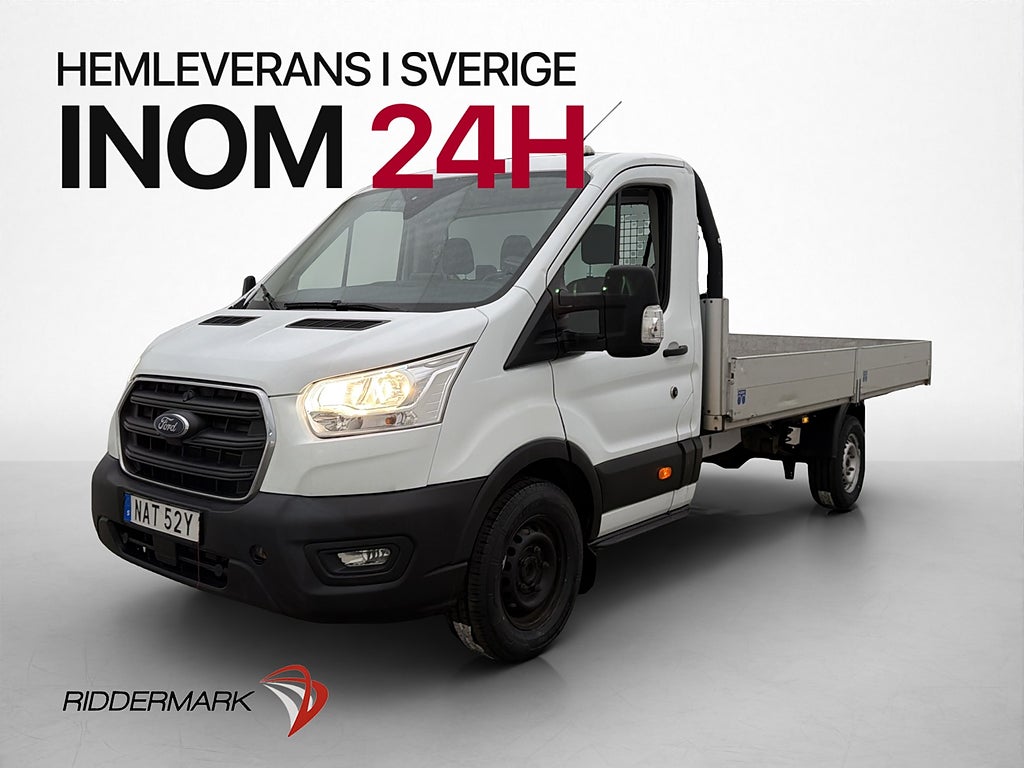 Ford transit 350 FLAKBIL LÅNGFLAK Värmare Drag CARPLAY Moms