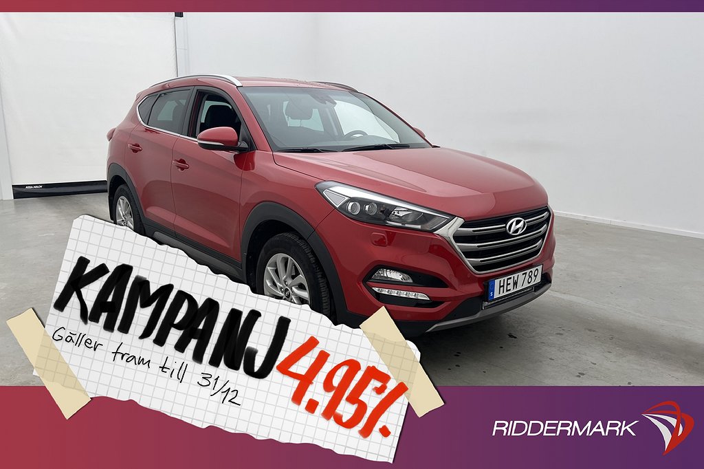 Hyundai Tucson 1.6 T-GDI 4WD 177hk Kamera Navi S 4,95% Ränta