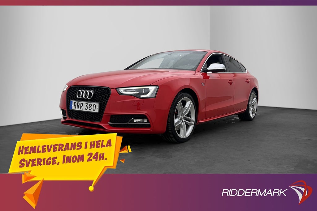 Audi S5 3.0 TFSI Q 333hk Taklucka Skinn/Alcantara Dragkrok
