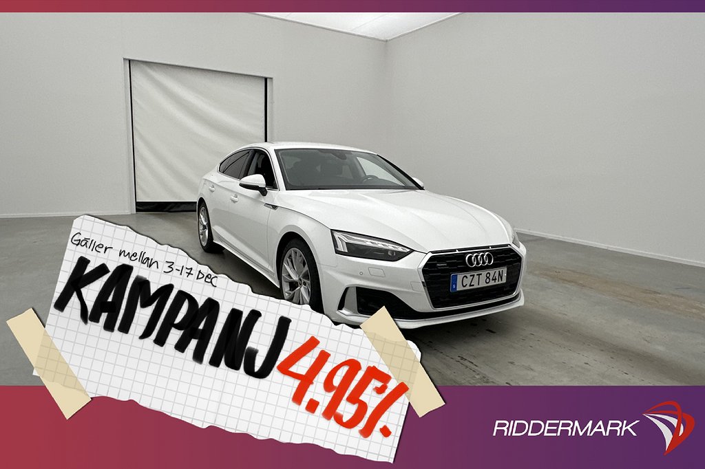 Audi A5 Sportback 45 Q Proline Matrix Kamera 4,95% Ränta