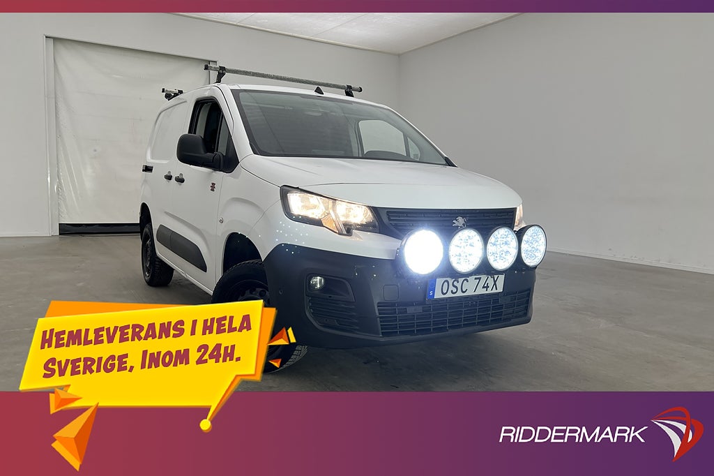Peugeot Partner 4x4 Värmare Dragkrok PDC 3-Sit CARPLAY Moms